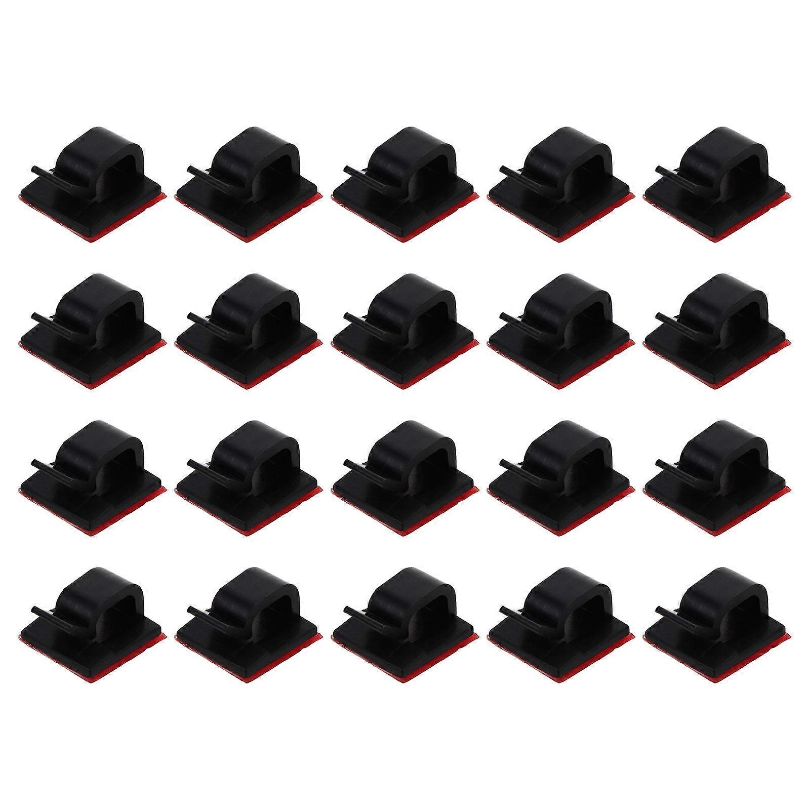 Data Cable Organizer Cable Holder for Cord Management 20Pcs Black