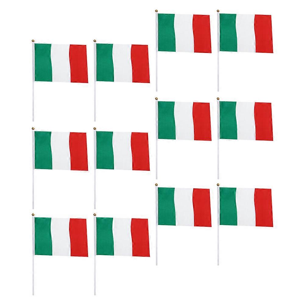 Handheld Italian Flags Polyester Flags for Cheering Use 100Set