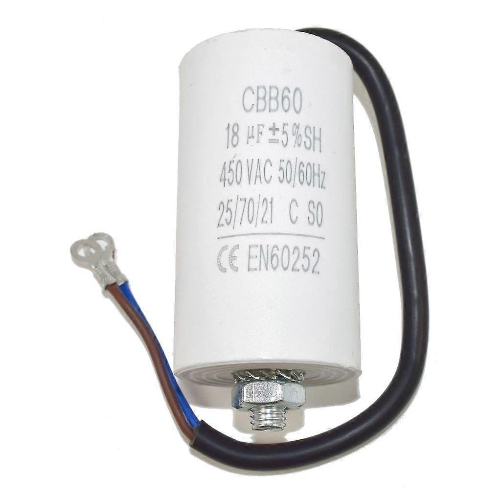 Condensateur universel pour moteur d'appareil électroménager 18 µF avec fils