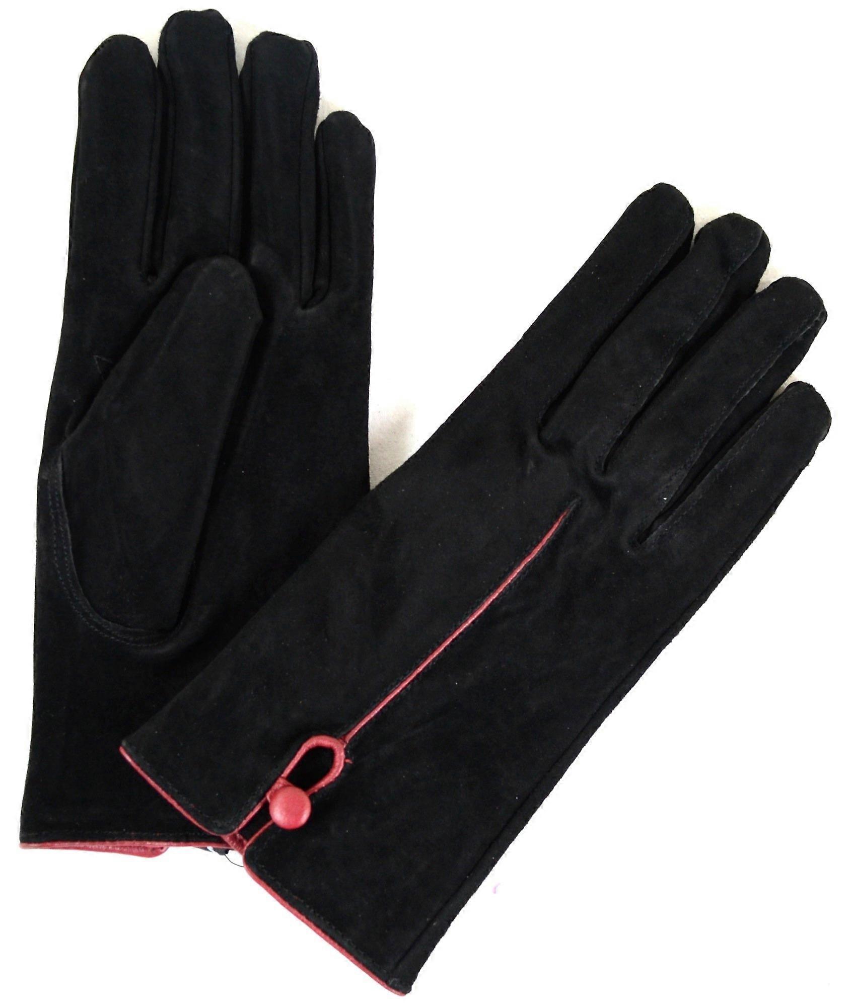 SnugRugs Suede Gloves with Fleece Lining and Button Design