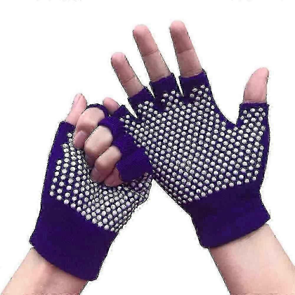 Fingerless Exercise Non Slip Yoga Pilates Gloves With Silicone Dots