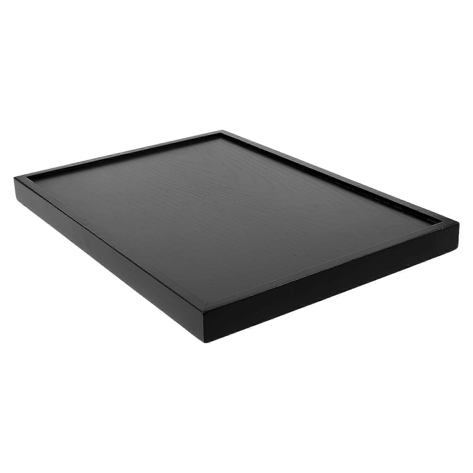 Wooden Serving Tray Rectangular Large Solid Wood Platter for Tea Snacks and Decorative Display