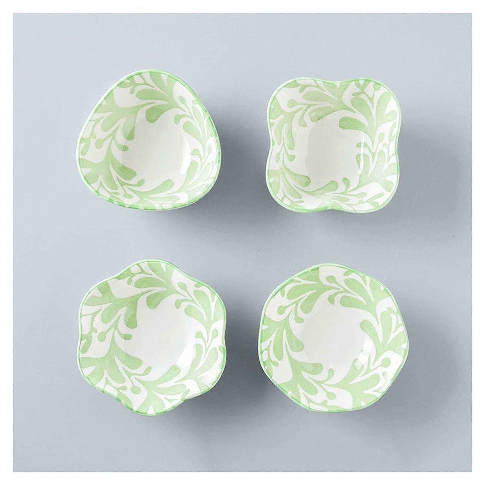 4PCS Japanese Ceramic Dipping Bowls Set for Soy Sauce and Appetizers, Stackable Kitchen Dishes