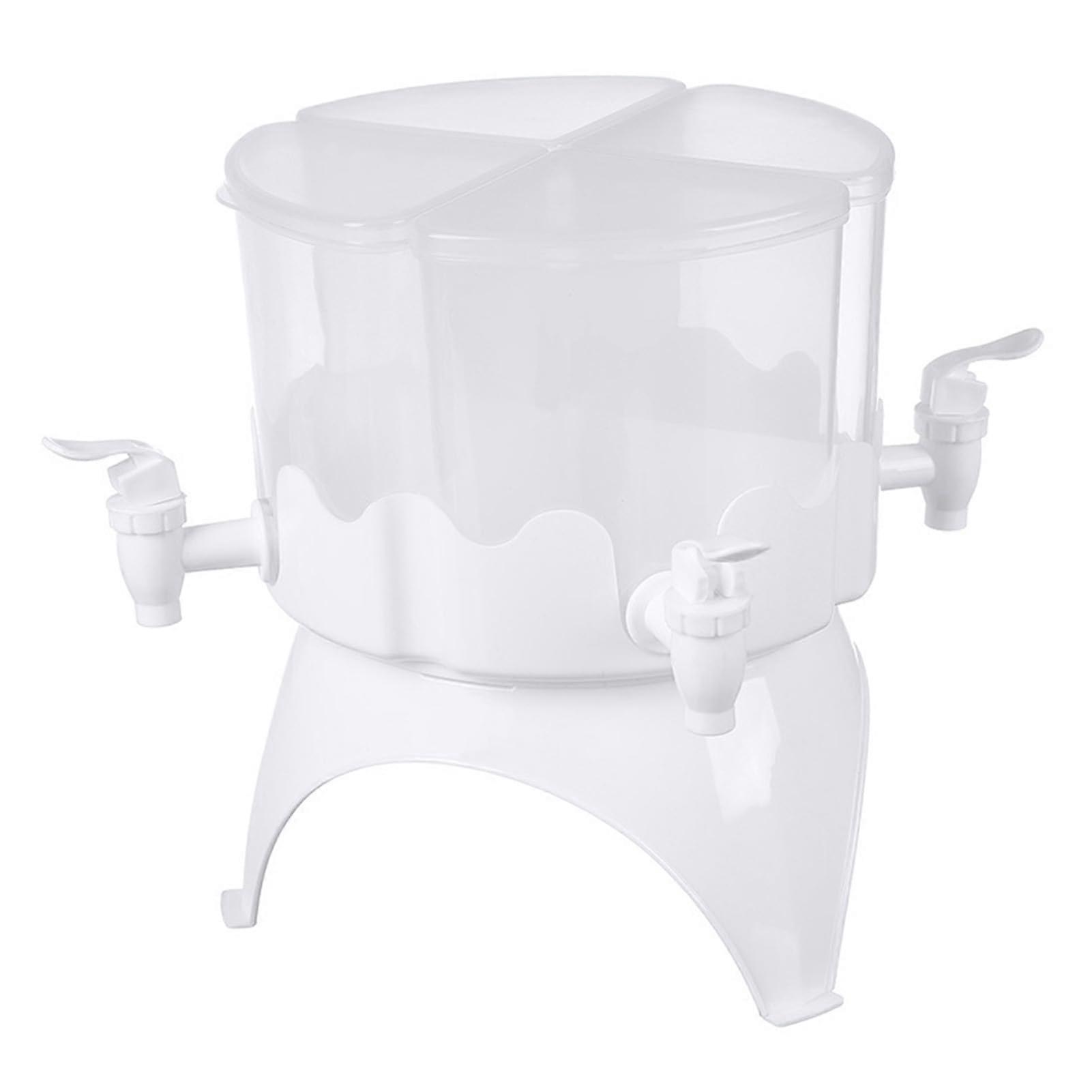 Beverage Dispenser 4L Large Capacity 4Compartment Rotating Cold Drink Dispenser with Spigot