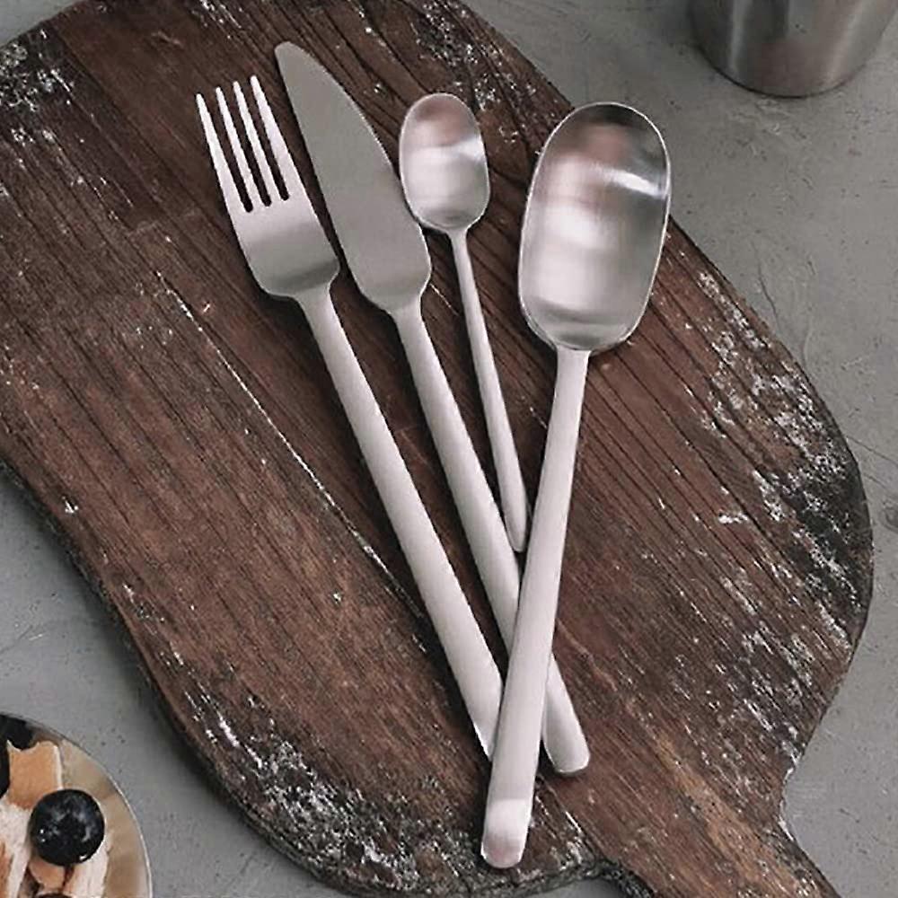 Stainless Steel Silverware Set for 6, 24Piece Rust Resistant Flatware with Elegant Modern Design