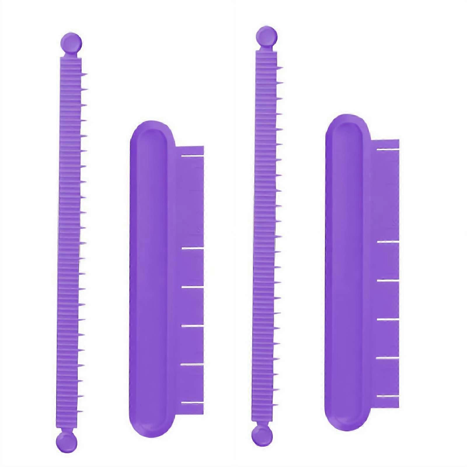 Adjustable Cake Decorating Ruler with Precise Border Cutter, Reusable Tool for Professional Cake Edges Purple