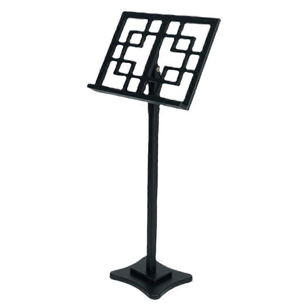 Adjustable Solid Wood Music Stand with Stable Height Lock, Dual Stand Mode, Foldable Portable Design, Black