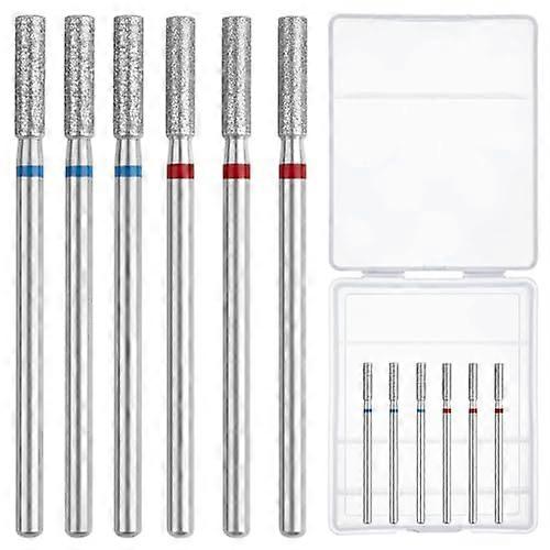 Nail Drill Bits Set for Precise Cuticle Removal, Barrel Shape, 3/32 Inch Shank, Dual Grit, with Storage Case