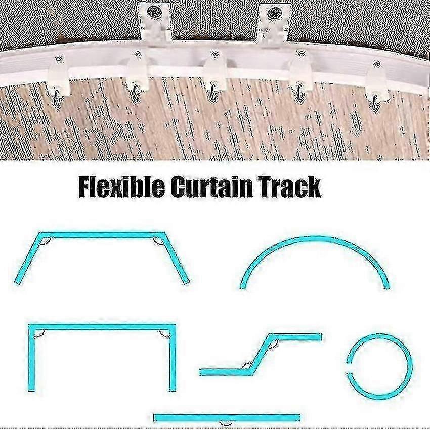 Flexible Ceiling Curtain Track Bendable 1-5m for Easy Installation