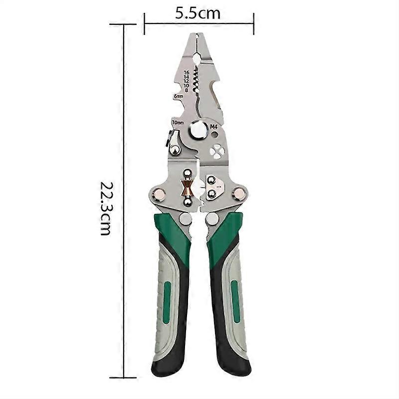 Multi-Function Wire Stripper and Splitter Foldable Electrician Tool with Wire Stripping Splitting Cutting and Crimping Pliers