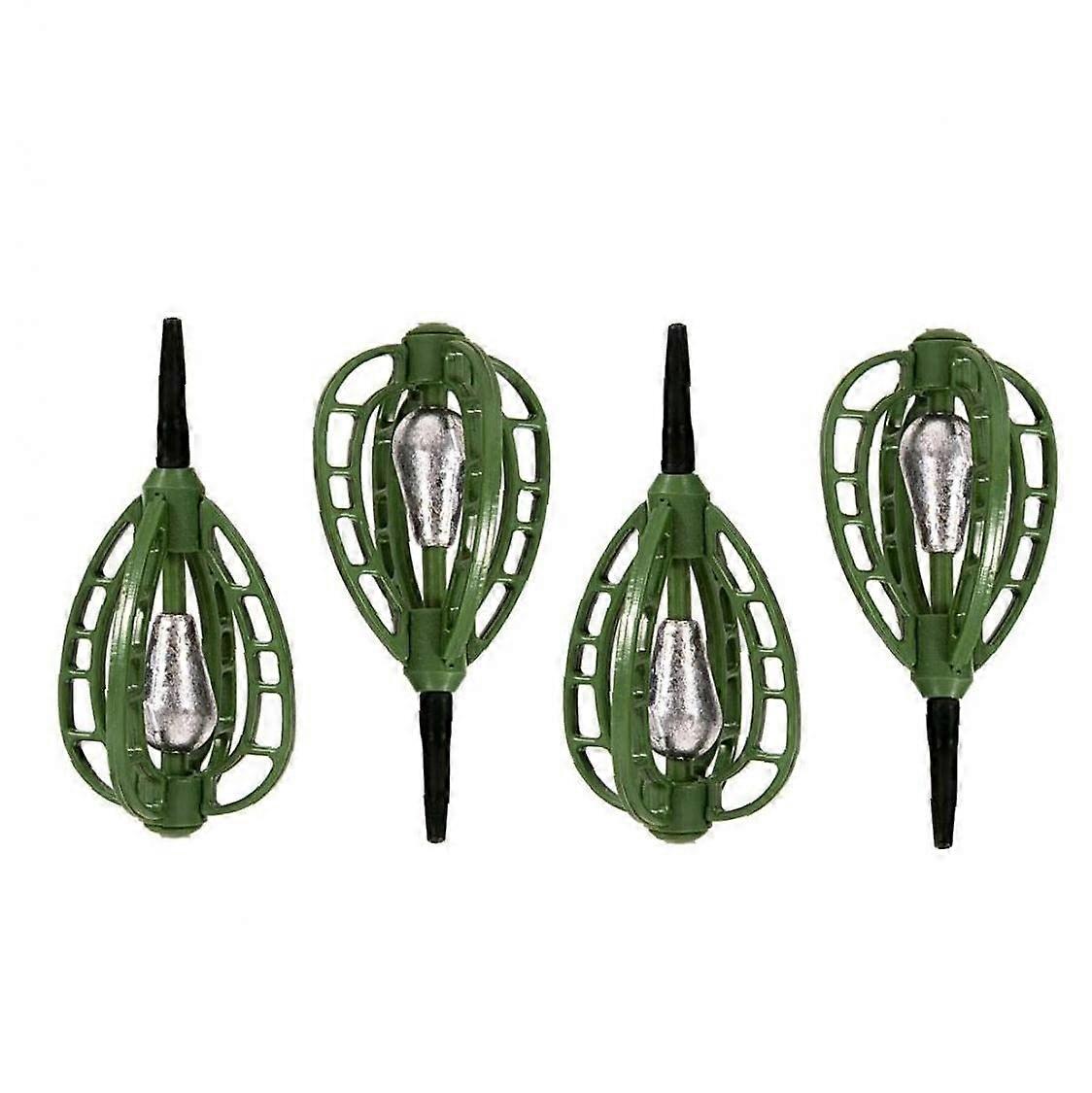 4pcs Spring Sinker Carp Fishing Feeder with Durable Corrosion Resistant Method Feeder Tackle
