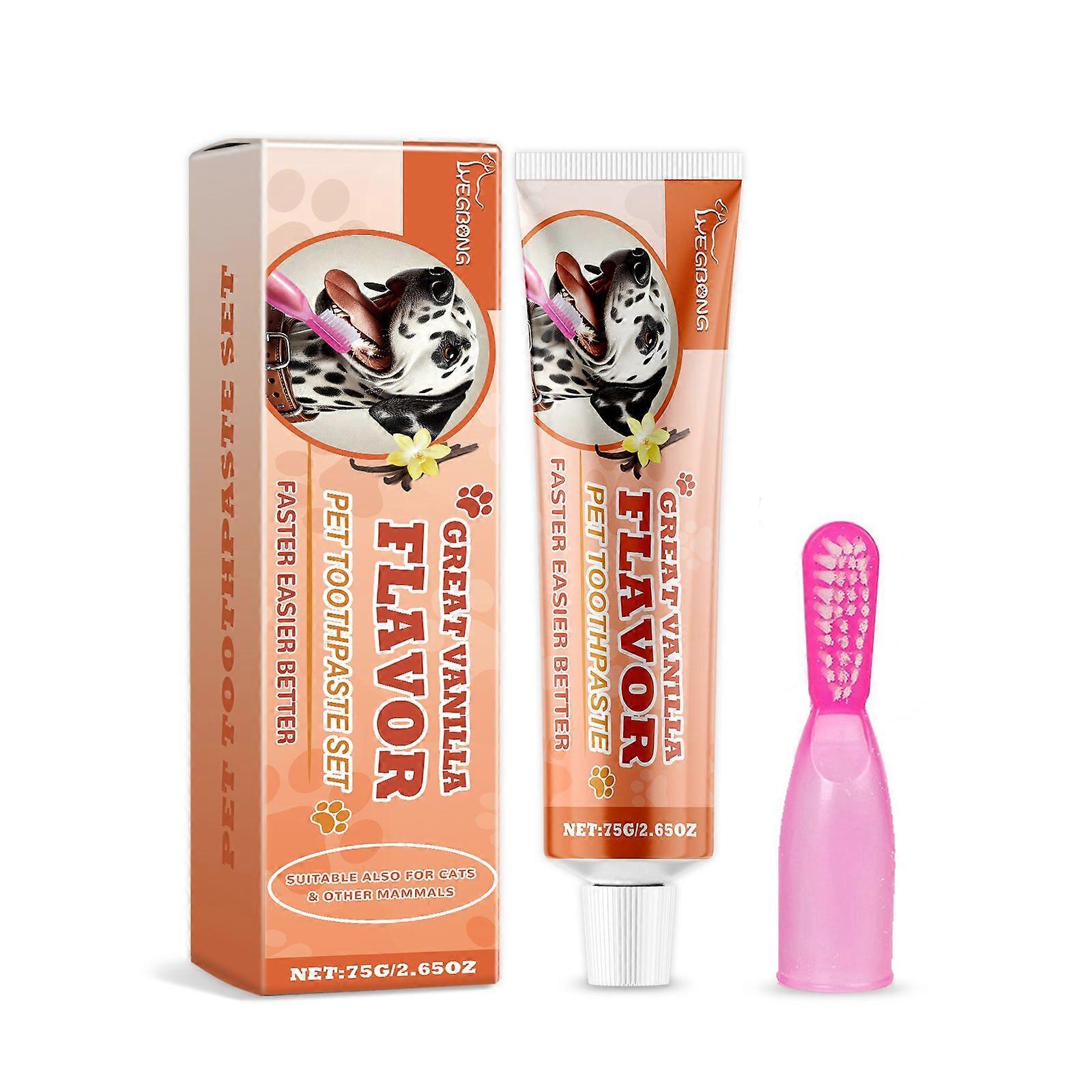 Vanilla-Flavored Pet Toothpaste Set Contains Deionized Water And Sorbitol