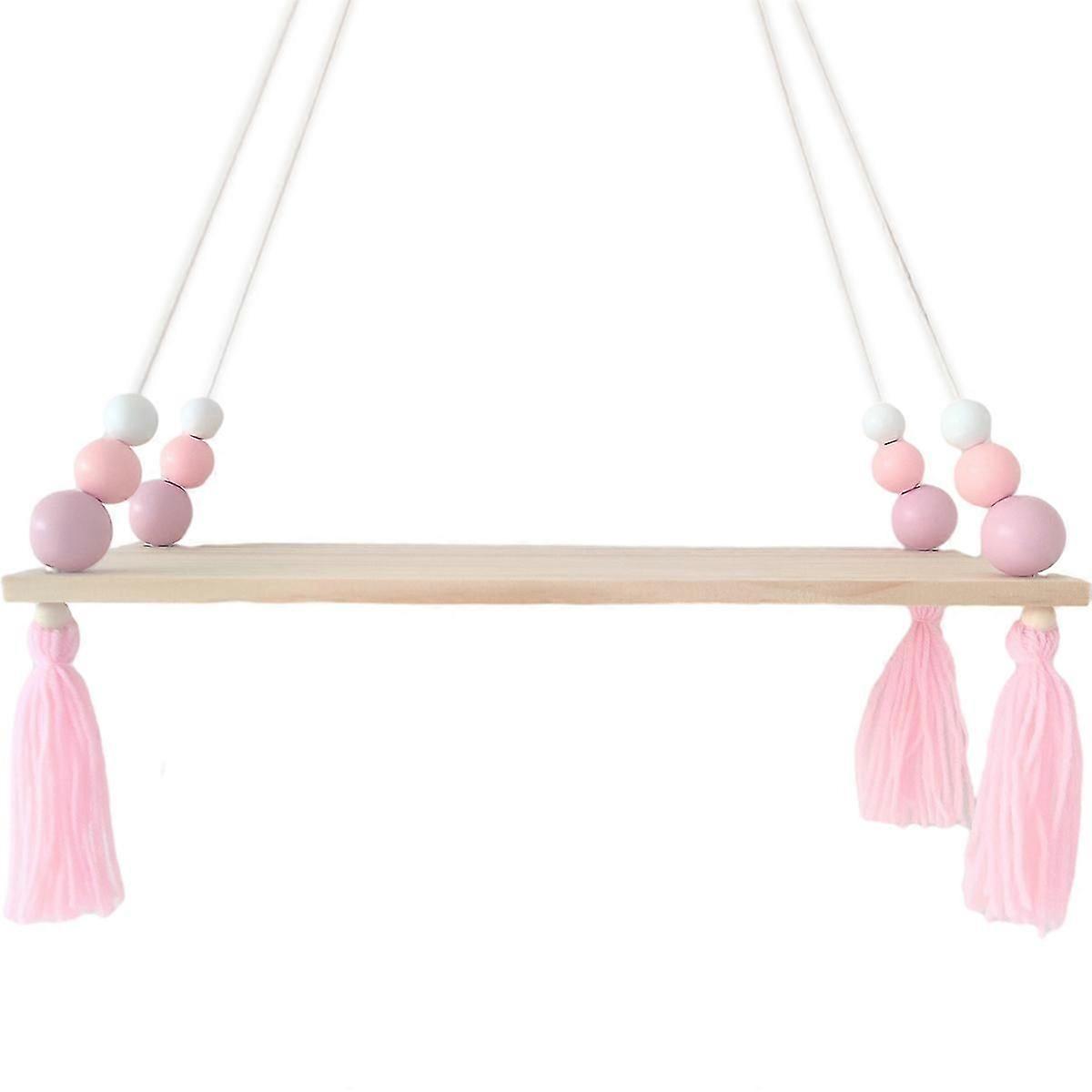 Floating Wood Wall Shelf, Swing Hanging Board