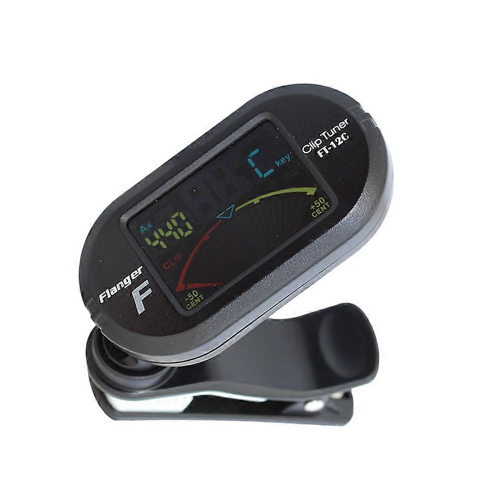 Electronic Tuner Clip-on Guitar Tuner Multiple Use for Ukulele Black