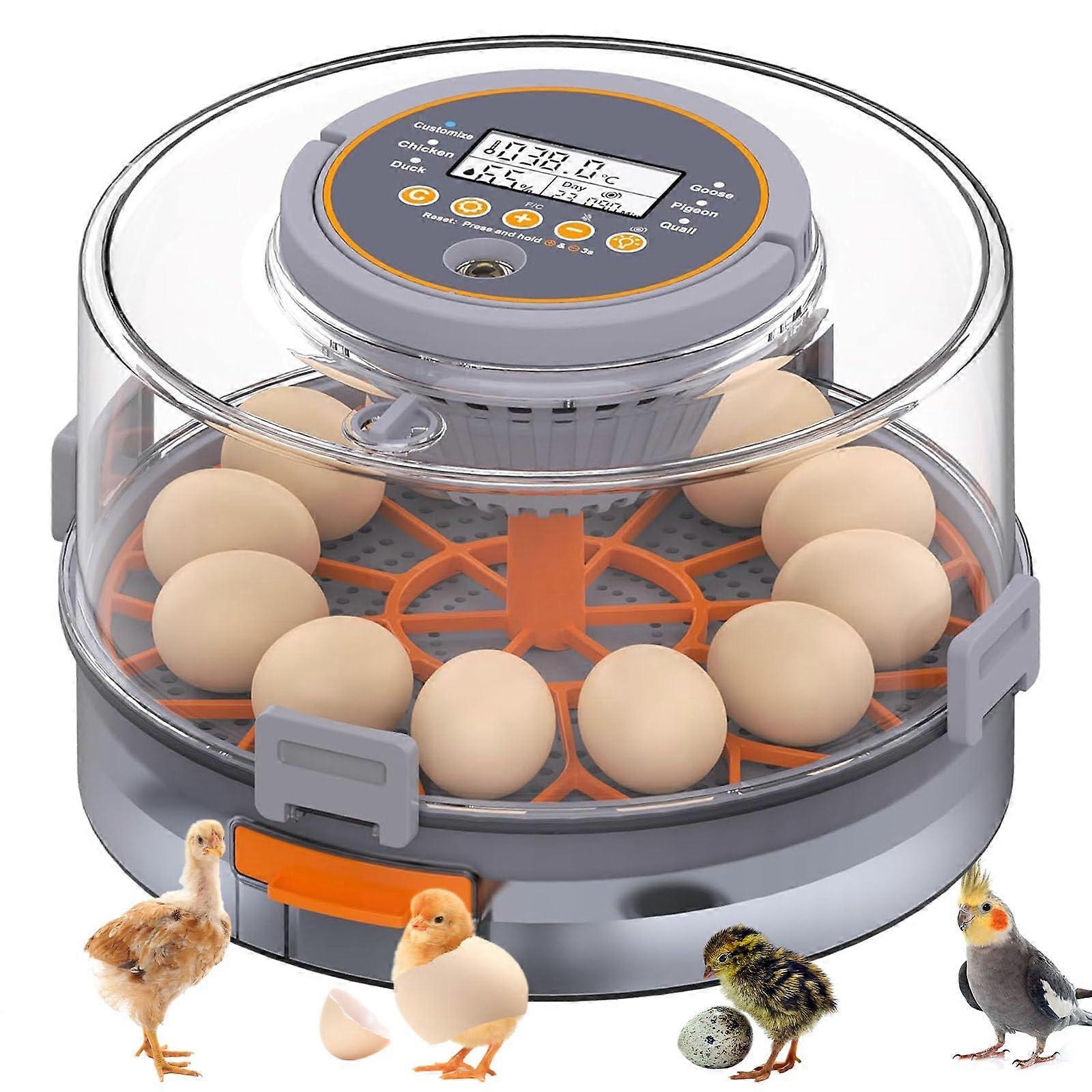 Automatic Egg Incubator with Turner 12 Eggs Digital Hatcher for Chickens Ducks Quails Humidity Control