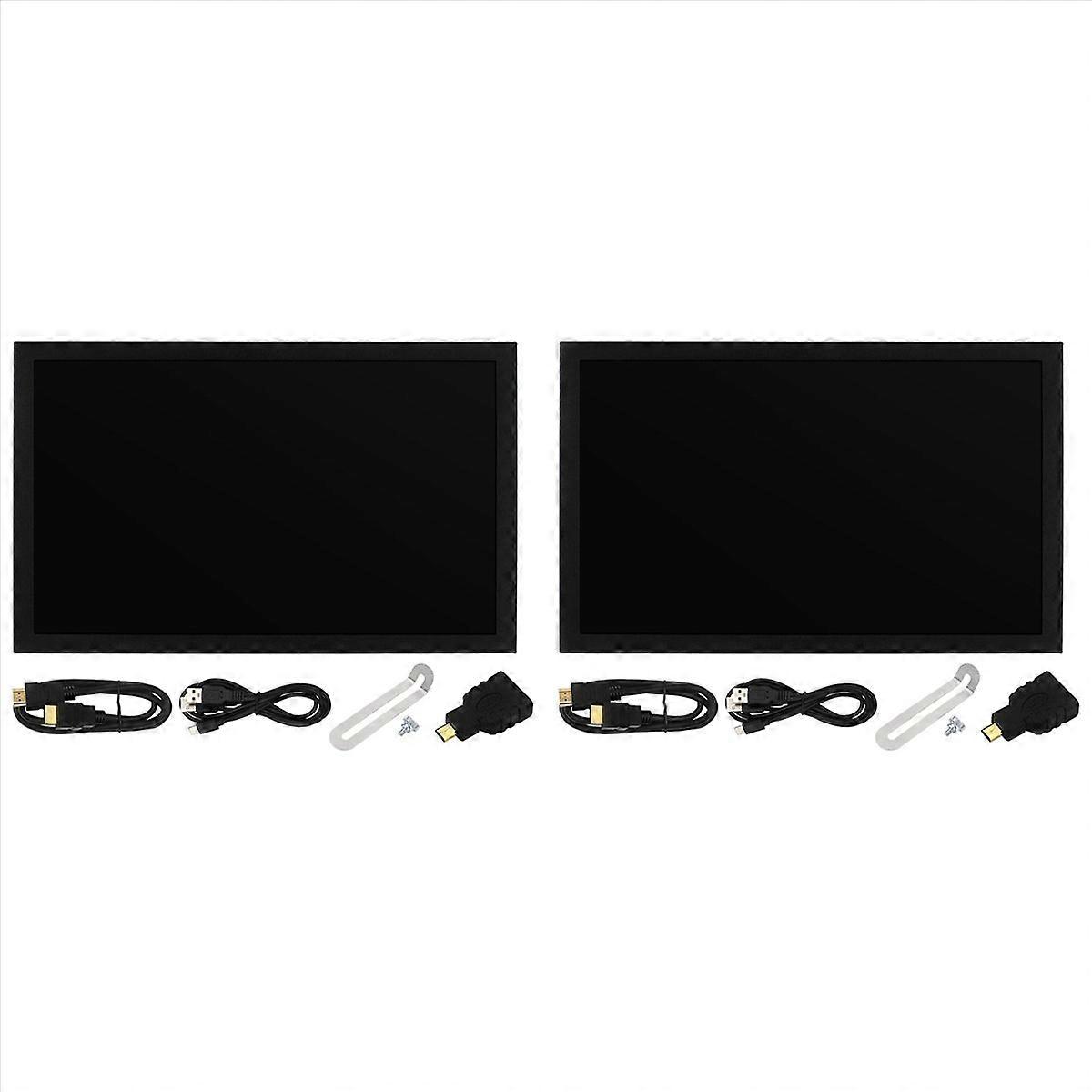 2pcs 7 Inch Portable Display IPS 1024x600 LCD -Compatible VGA AV Input DC Type C Power in