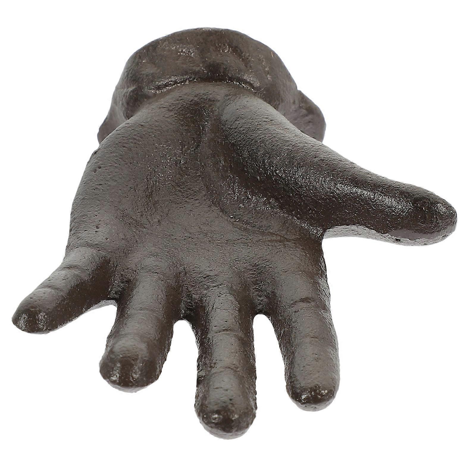 Cast Iron Wall Hook for Hanging Coffee Color Palm Shaped Hook