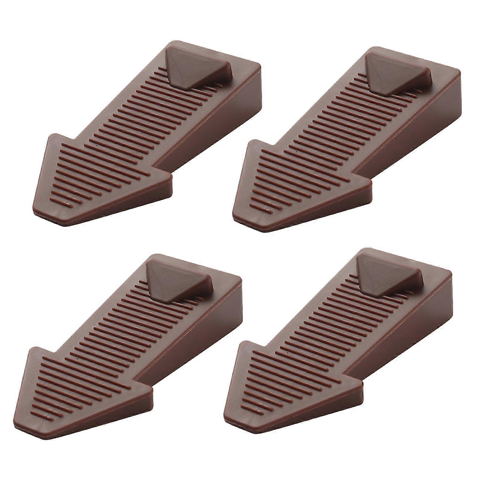 4Pack White Heavy Duty Door Stoppers, NonSlip Rubber Wedges, Adjustable Stackable Height