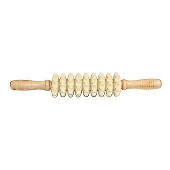 Rolo de massagem de madeira, ferramenta de massagem manual de madeira para coxas e abdômen.