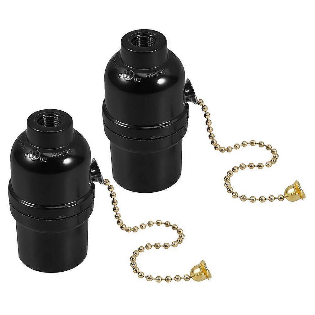2pcs Pull Chain Light Fixture Pullswitch Lamp Holder Ceiling Light Socket Accessory E27 Socket Lamp Holder  Pull Chain Light Fixture Ceiling Light Soc