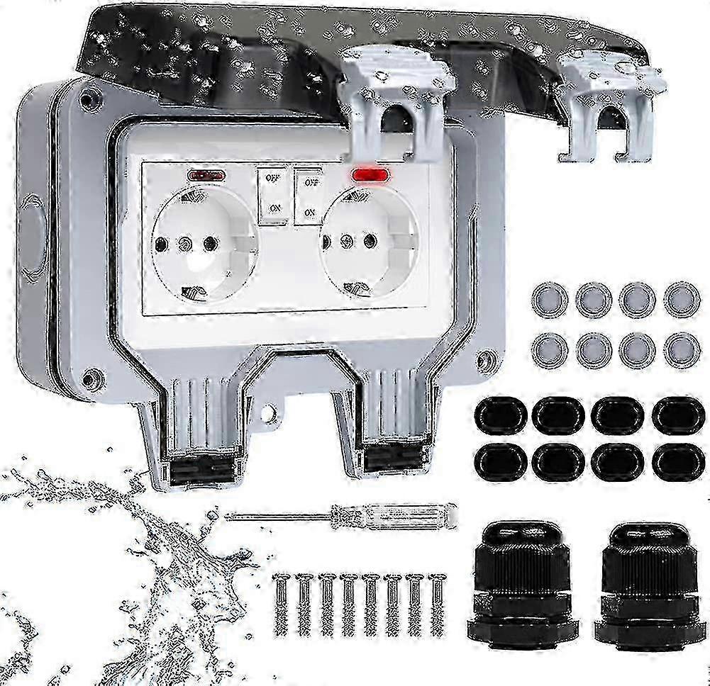 25-26 External Socket Socket, Dust-Proof Socket With S And Indicator Light, Wall