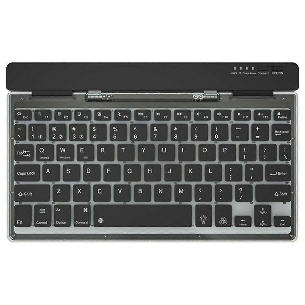 KB338 Bluetooth-compatible Keyboard Wireless Transparent Triple Mode Foldable Keyboard for Computer Tablet