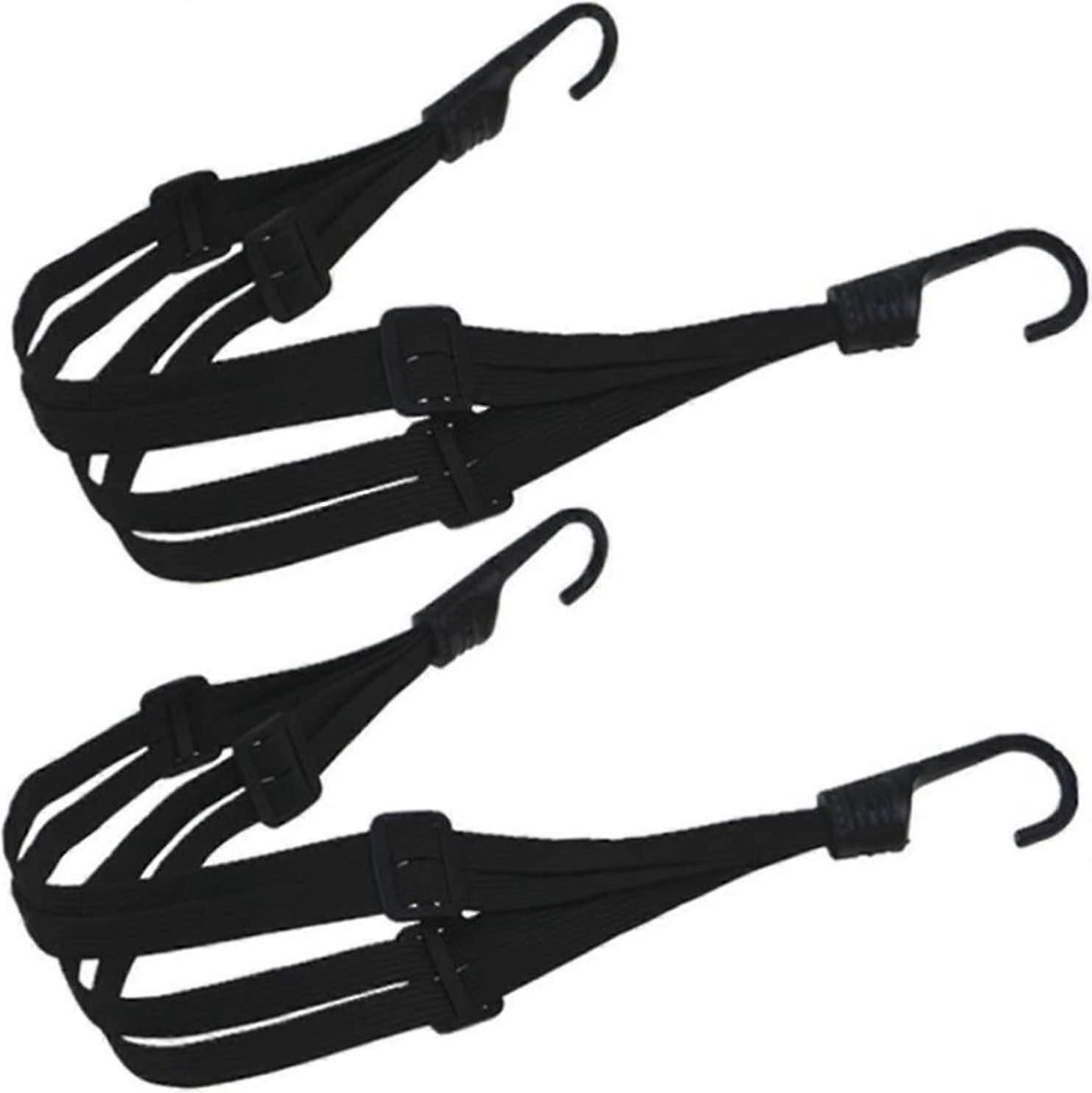 Sangle élastique réglable pour casque de moto (noire) - 2 pièces