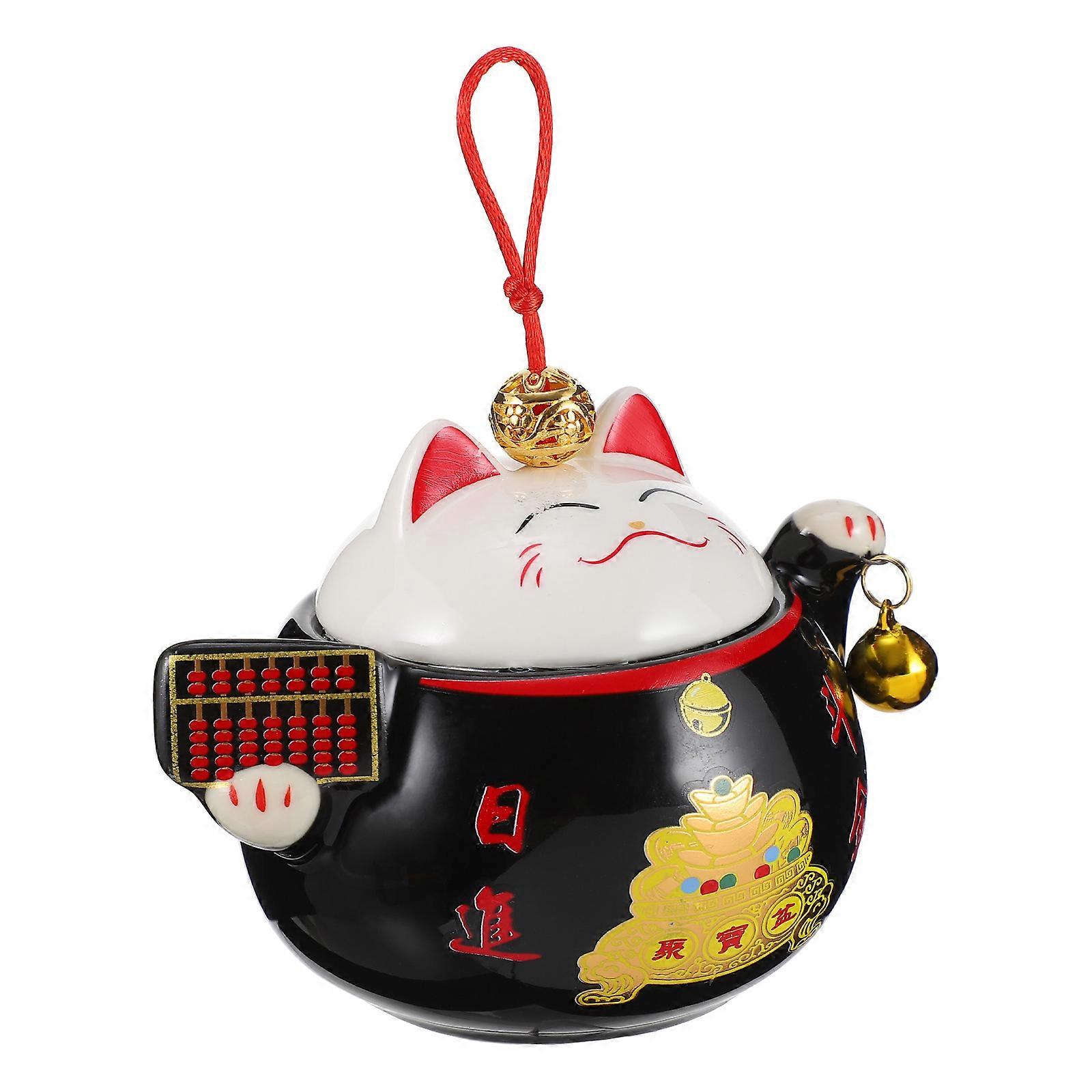 Black Ceramic Decorative Candy Jar for Storage 1 Piece Multi-Function Tea Container
