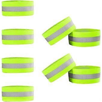 8 PCS Reflective Wristbands Adjustable Elastic Running Gear Arm Bands Belt High