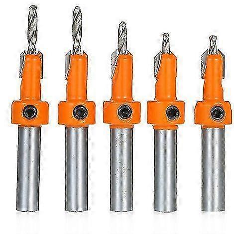 Countersink Drill Bit Set with Hex Key, 5-Piece Kit