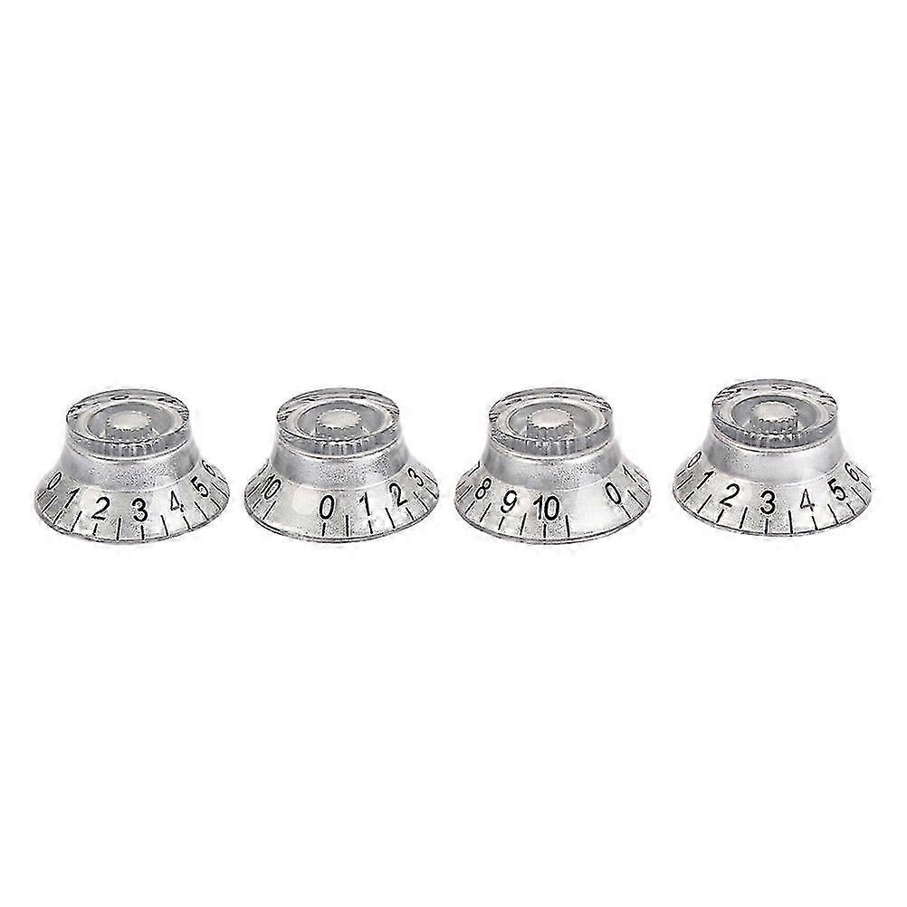 4 Pcs Guitar Amplifier Knobs AMP Silver Skirted Volume Tone Control