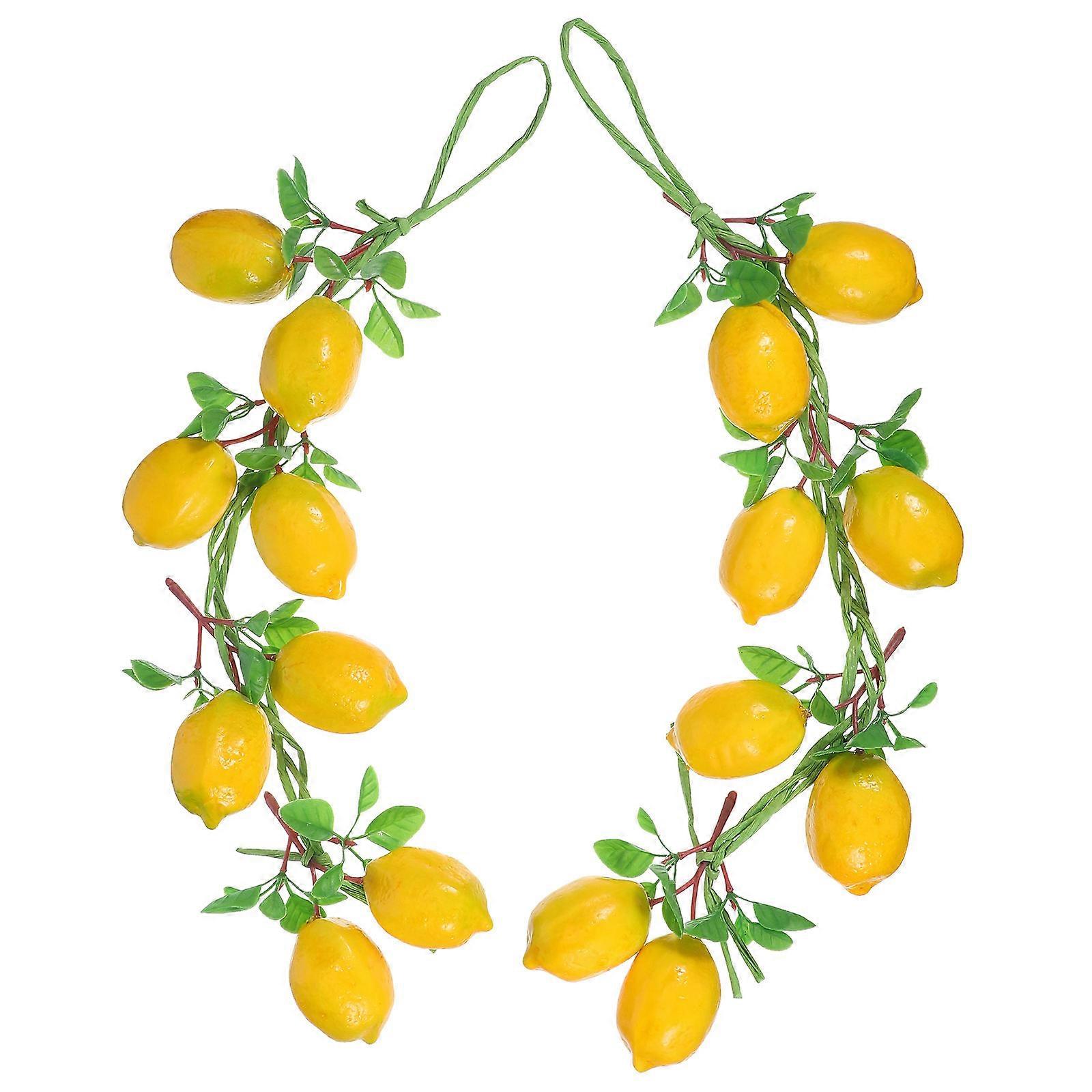 2 Bunches of Simulation Lemon String Decorative Fruit String Party Layout Prop