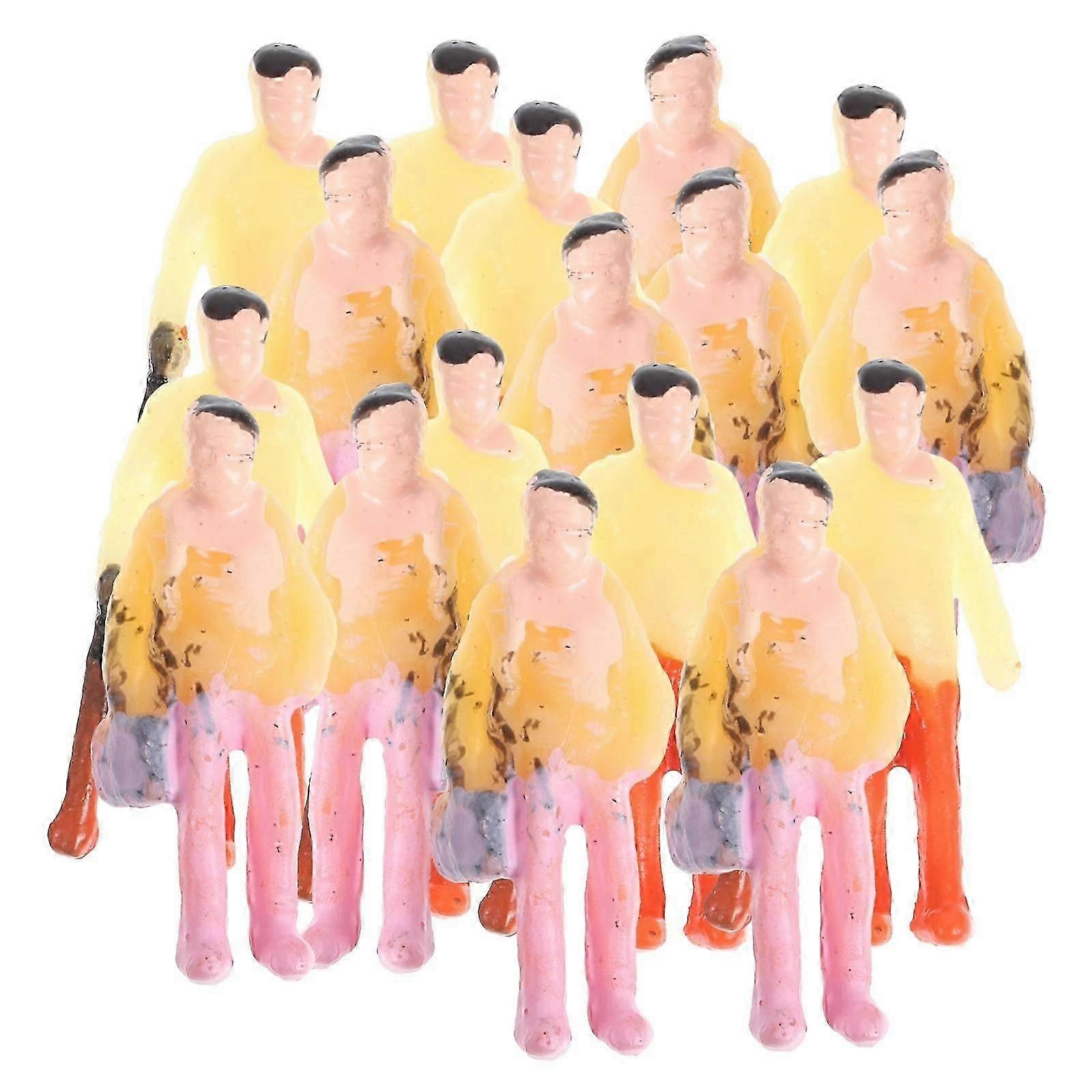 100 Pcs Plastic Painted People Figures for Model Train Layout, N Scale 1:150, Assorted Colors