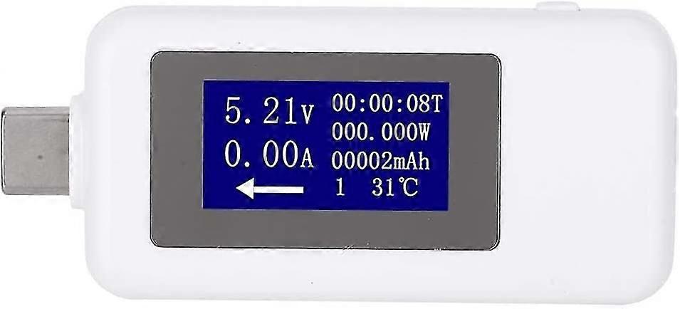 Usb Type-c Tester, Multifunctional Bi-directional Current Voltage Dc Digital Voltmeter(white)