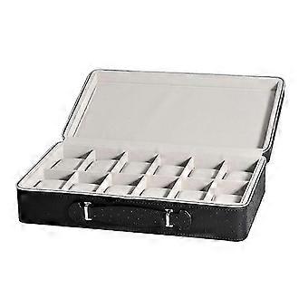 Watch Storage Box PU Leather Zipper Travel Case Protects from Scratches Dust