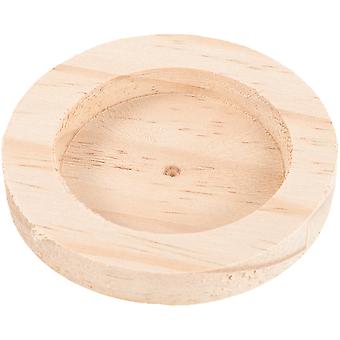 Hamster Bowl Wooden Feeding Dish for Small Pets 4Pcs Beige Durable Set