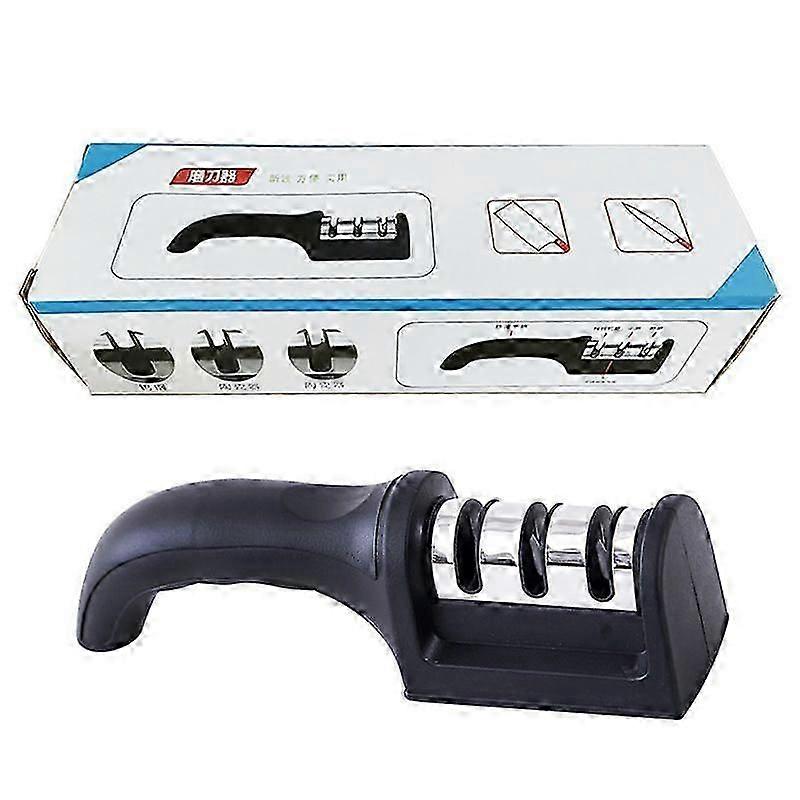 Multi-functional knife sharpener, three-section household kitchen knife sharpening tool