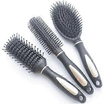 Haarkamset van 3 stuks met massagekammen voor het voorzichtig ontwarren van klitten en het stylen van krullend haar thuis of in de salon.