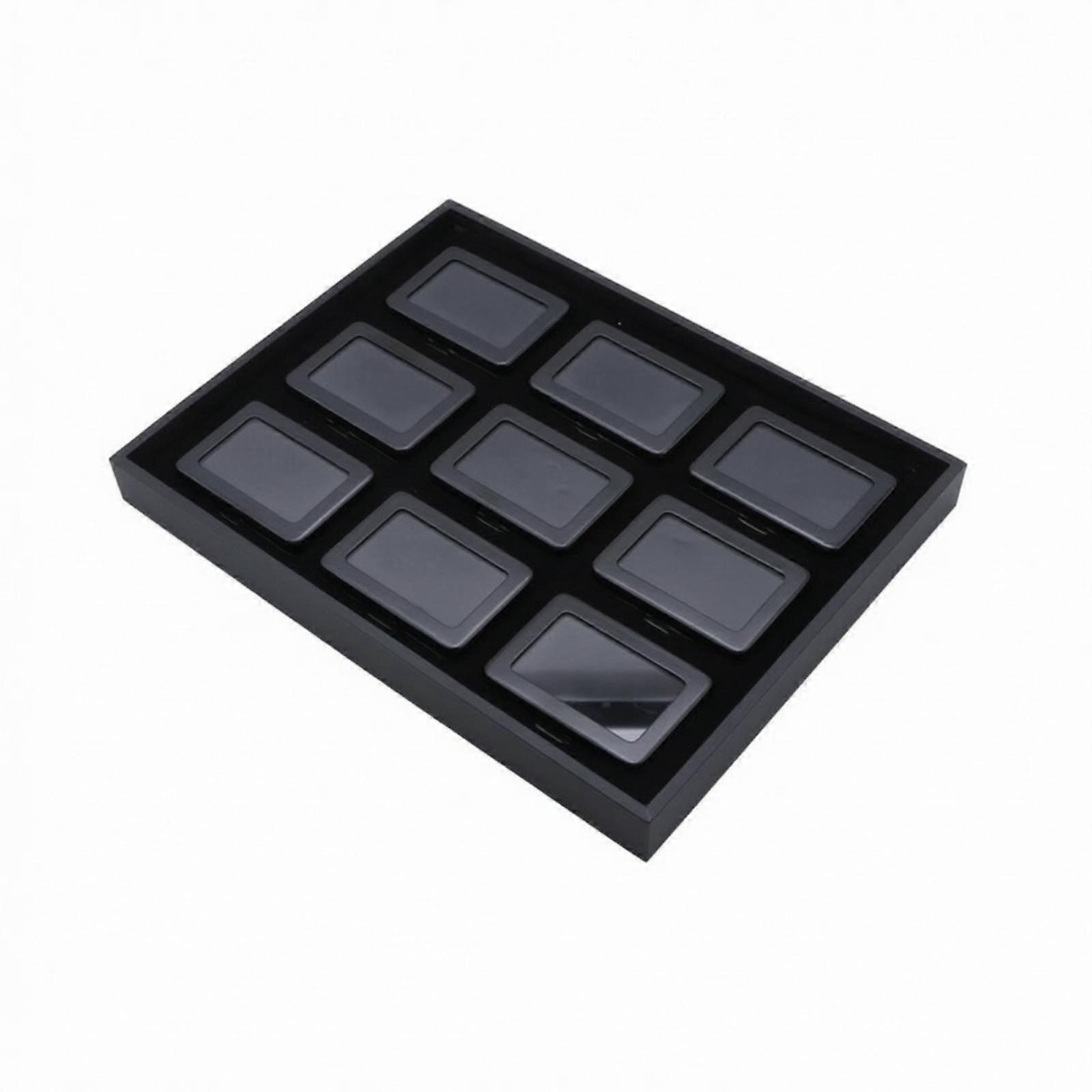 Jewelry Display Tray Rectangular Ring Display Tray Multi-Compartment Ring Box