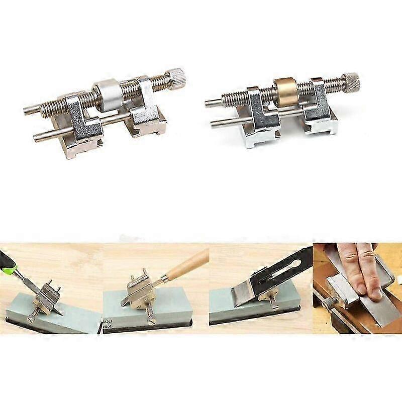 Angle Sharpener with Fixed Angle Clamp and Brass/Stainless Steel Roller for Wood Chisel(2Pcs)