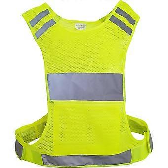 Reflektierende Weste Laufbekleidung Gelb L Verstellbar 360° Hochsichtbare Sicherheitsweste für Männer und Frauen zum Spazierengehen, Radfahren, Nachtradfahren, Wandern, Joggen, Gassigehen