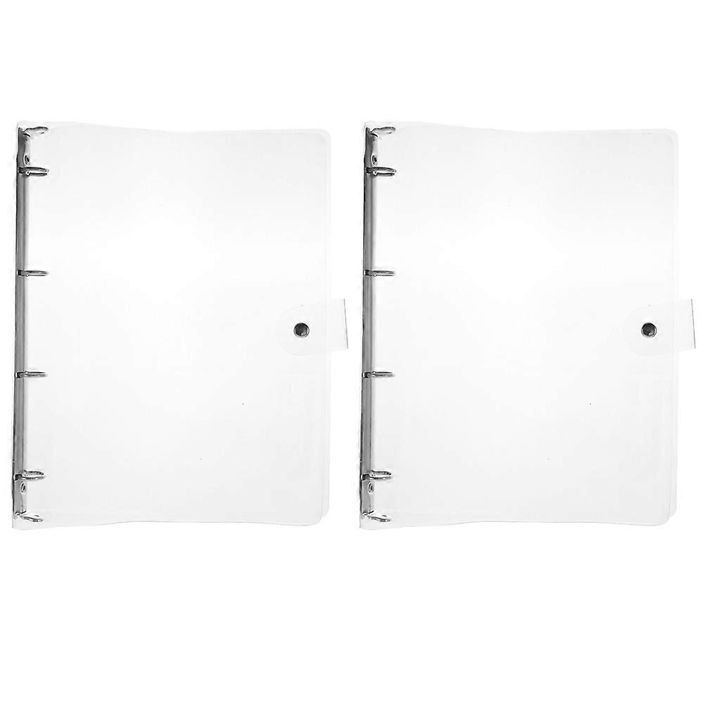 Transparent Binder Notebook Shell for Books 2Pcs Plastic A4 Scrapbook Folder