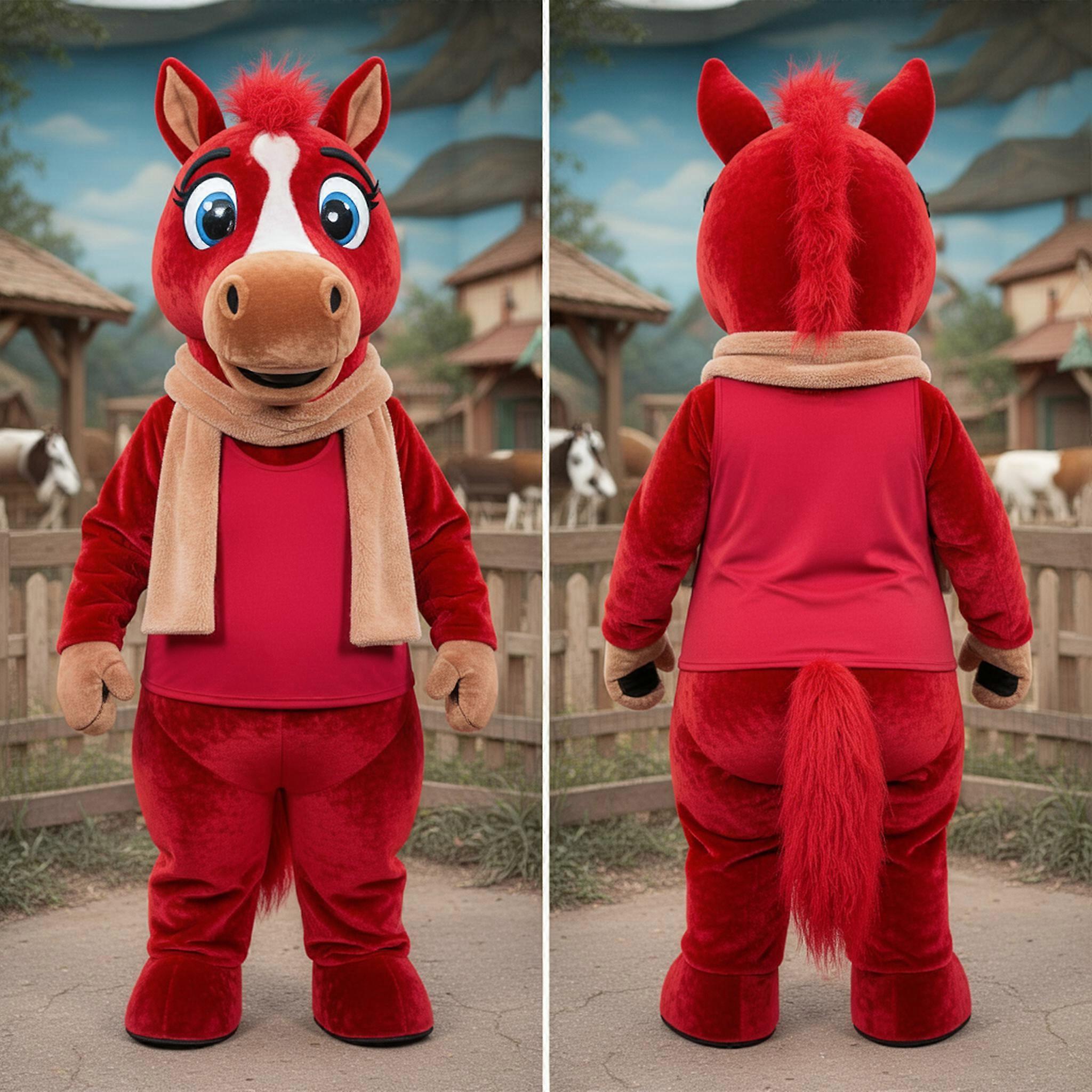 MASTICOT Crimson Spirited Horse Mascot