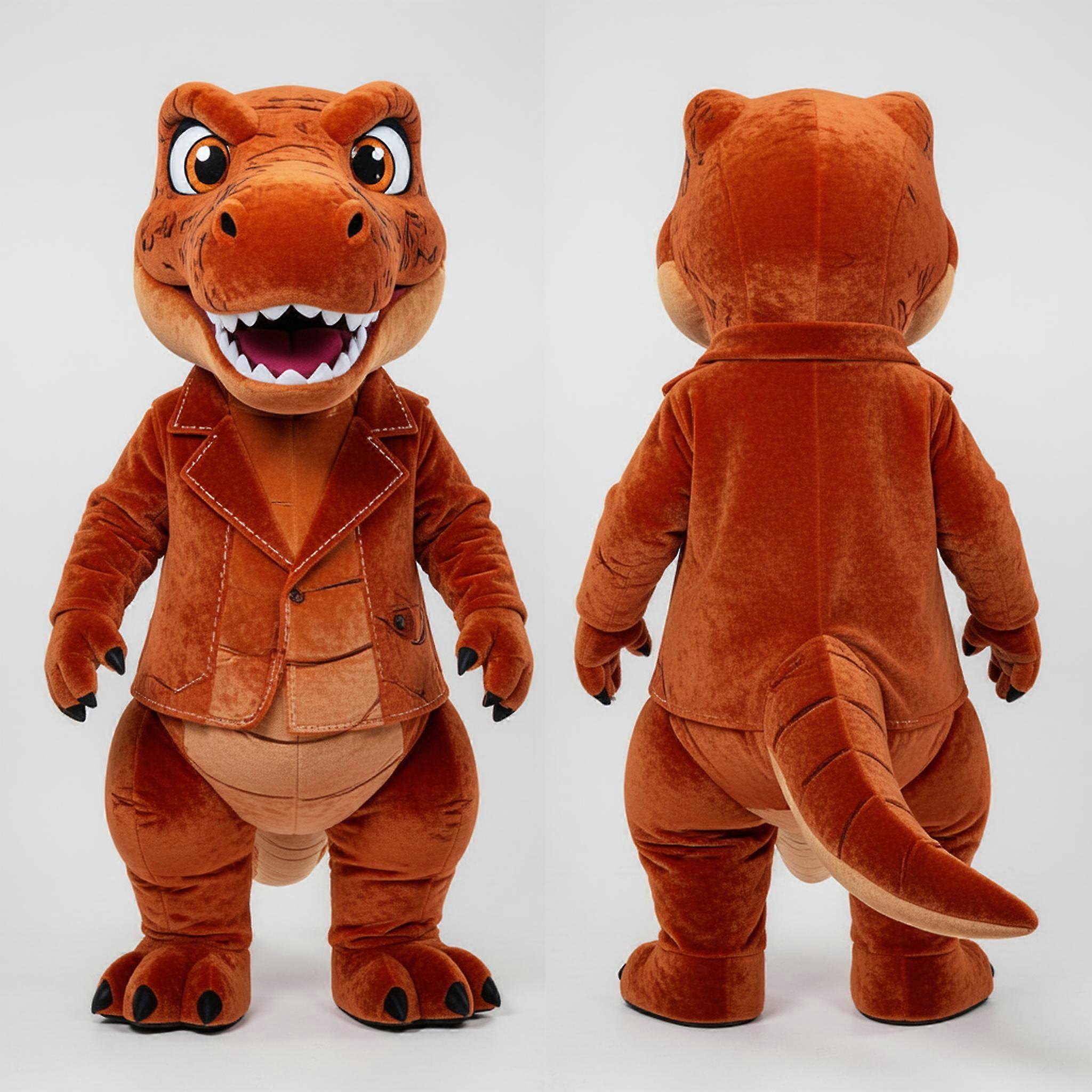 MASTICOT Rust Cartoon T Rex Mascot