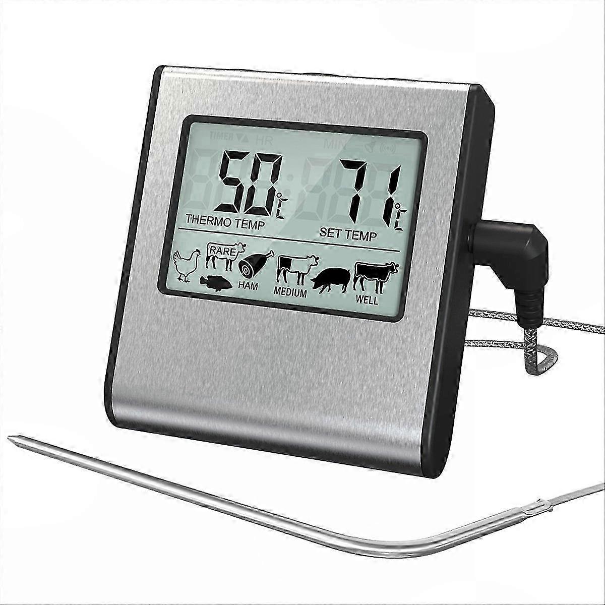 For Cooking: Digital Meat Thermometer with LCD Display and Probe