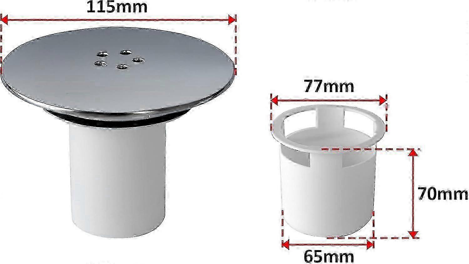 90mm Removable Chrome Shower Drain Cover