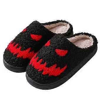 Chinelos de Abóbora O Lantern Chinelos de Pelúcia Macia Slip-on Aconchegantes para Uso Interno e Externo Presentes para o Halloween 2XL