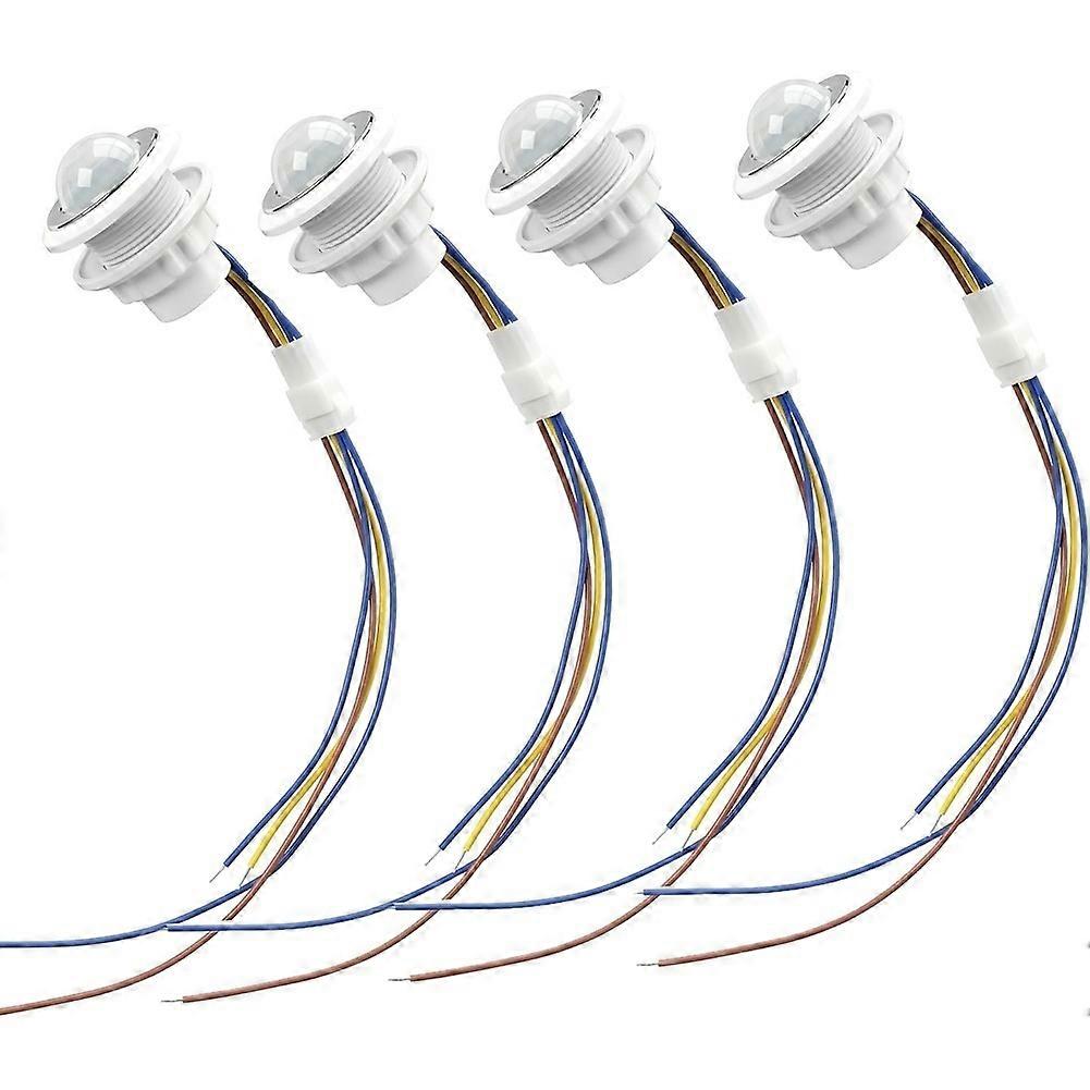 4 Pack PIR Motion Sensor Light Switch,AC 110-240V Adjustable LUX Light Sensitivity & Time Delay, for LED Strip Lights