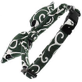 Dog Collar Pet Bowtie Adjustable for Party Use Green