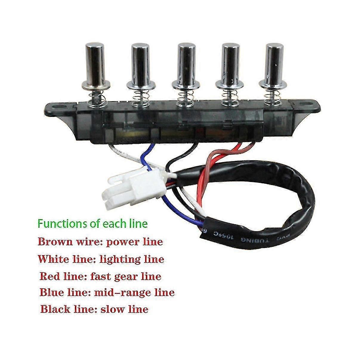Range Hood 5 Button Switch Button Universal Accessories Switch Control Board Panel Controller-hao